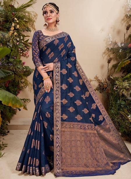 Navy Blue Colour ASHIKA MADHULIKA 2 Designer Fancy Cotton With Resham Work Festive Wear Saree Latest Collection 46